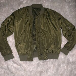 Green military bomber jacket
